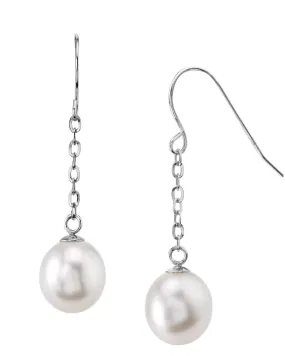 14K Gold Drop-Shape Freshwater Pearl Beau Tincup Earrings