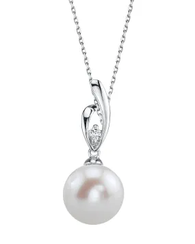 14K Gold Freshwater Pearl & Diamond Camila Pendant