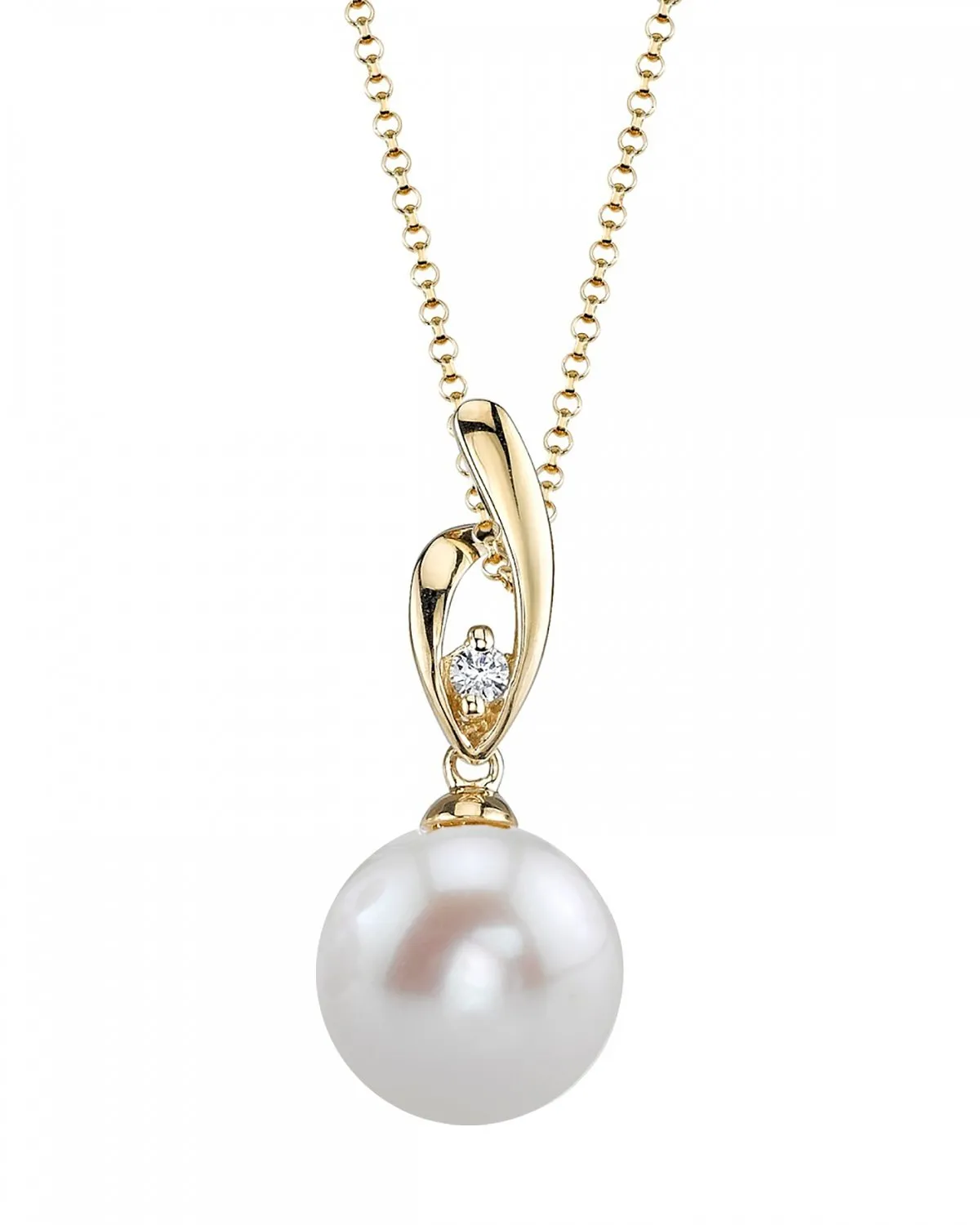 14K Gold Freshwater Pearl & Diamond Camila Pendant