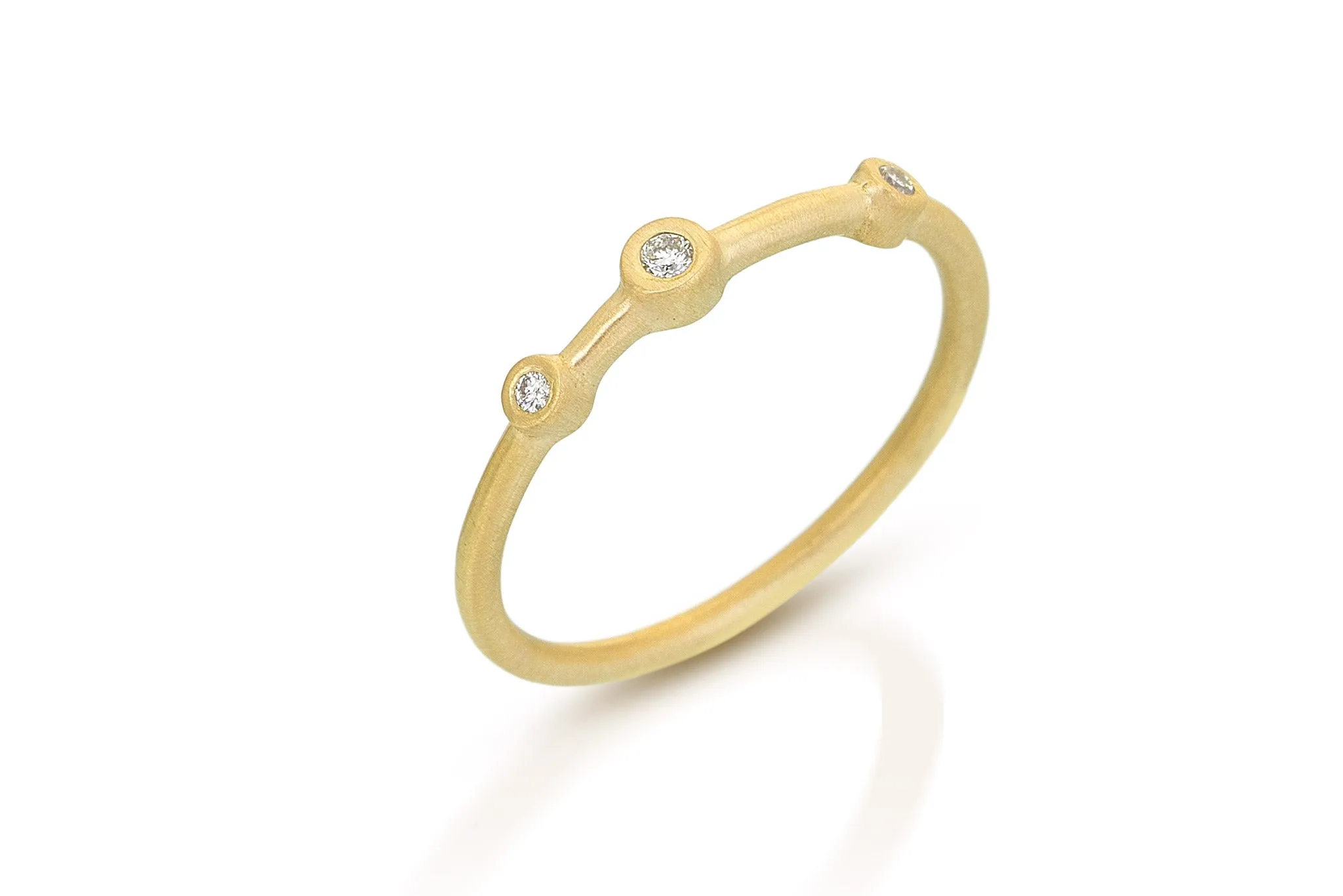 18k Yellow Gold Diamond Stacking Rings