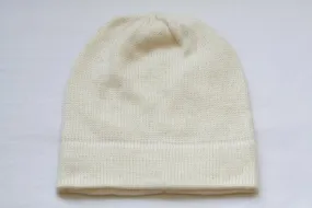 Alpaca Hand Knitted Beanie in Ivory