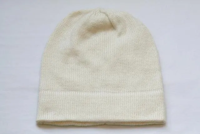 Alpaca Hand Knitted Beanie in Ivory