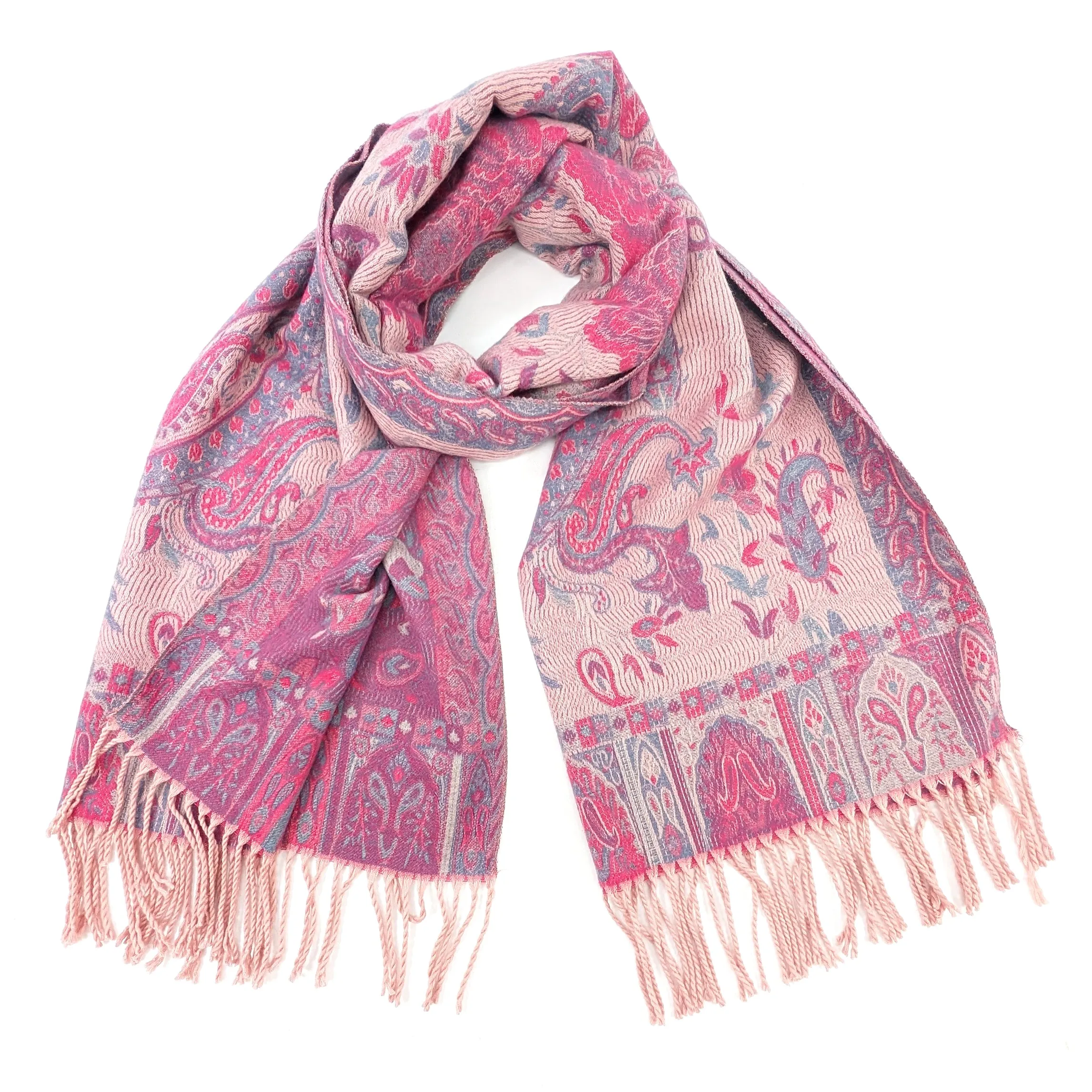 Avren - Persian Style Pashmina (65x180cm) - Pale Pinks