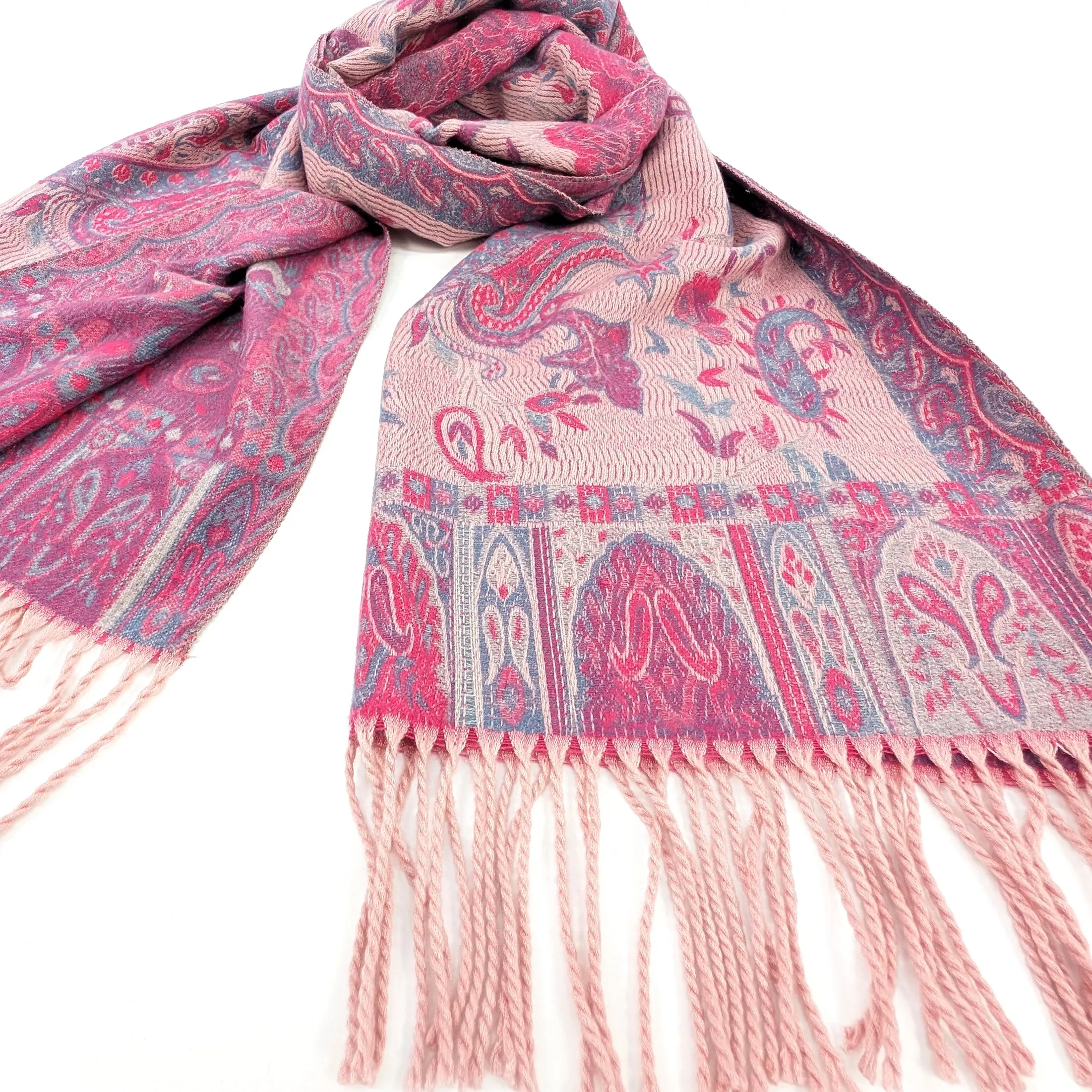 Avren - Persian Style Pashmina (65x180cm) - Pale Pinks