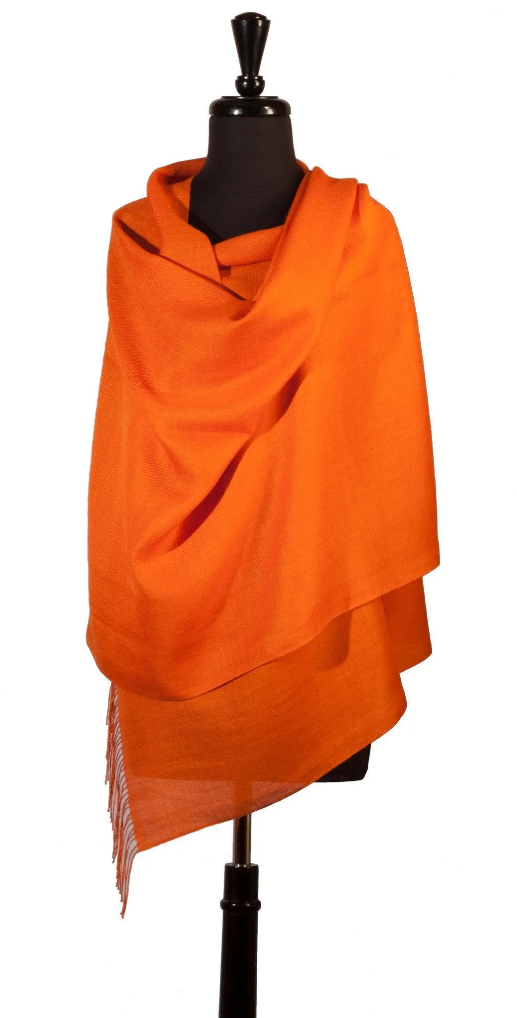 Baby Alpaca & Silk Shawl in Solid Color - Orange