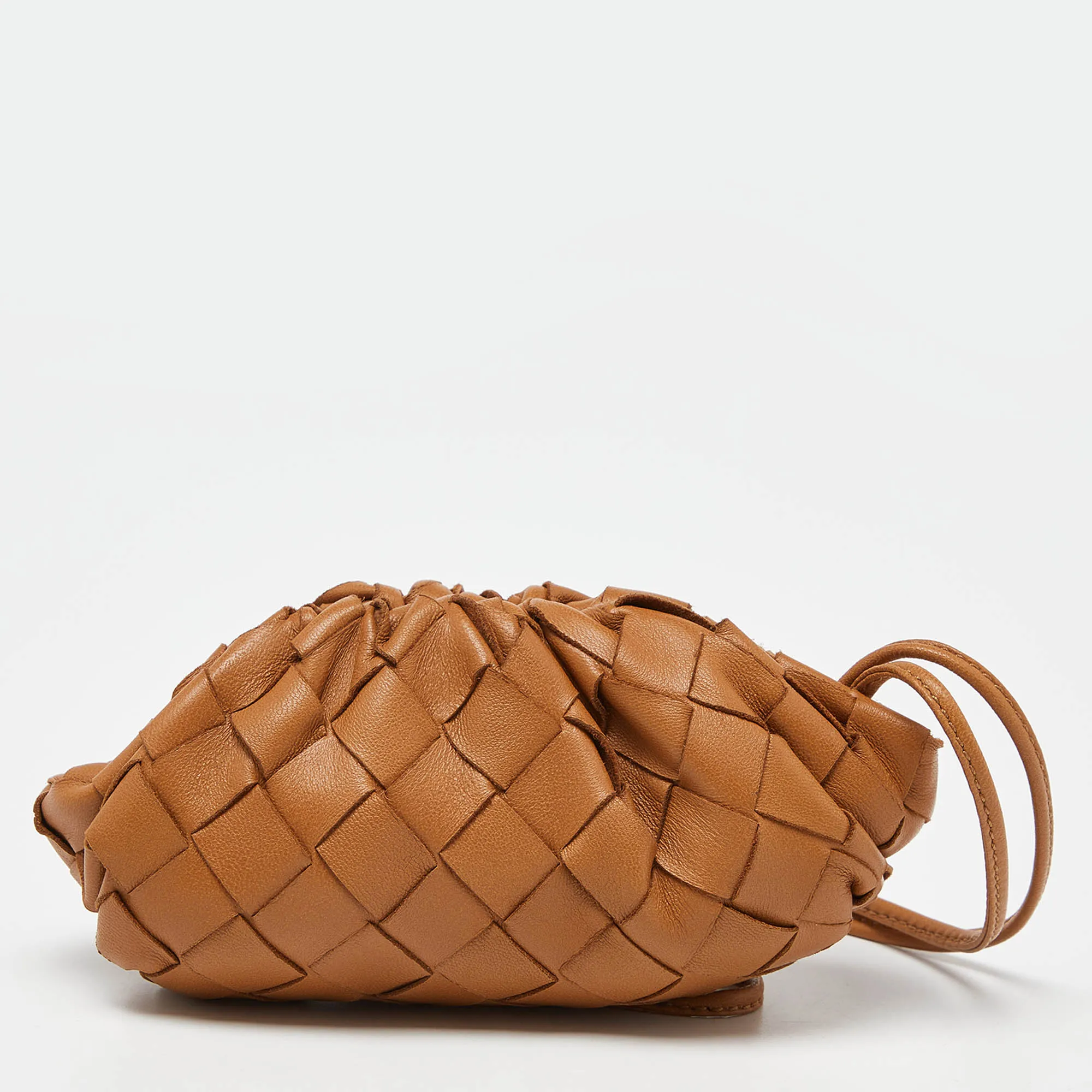 BOTTEGA VENETA Brown Leather The Pouch Coin Purse