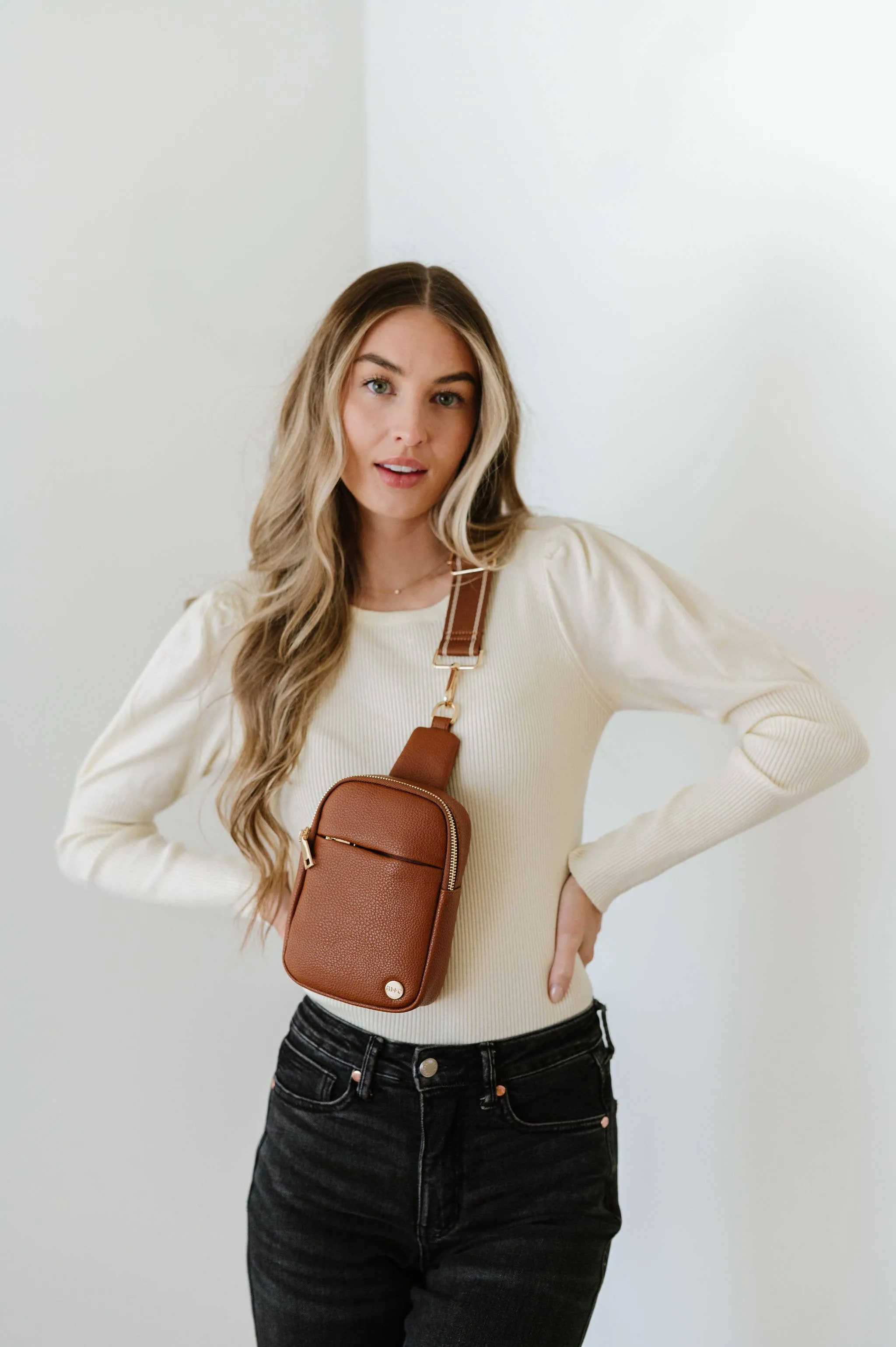 Bridget Sling Belt Bag: Camel