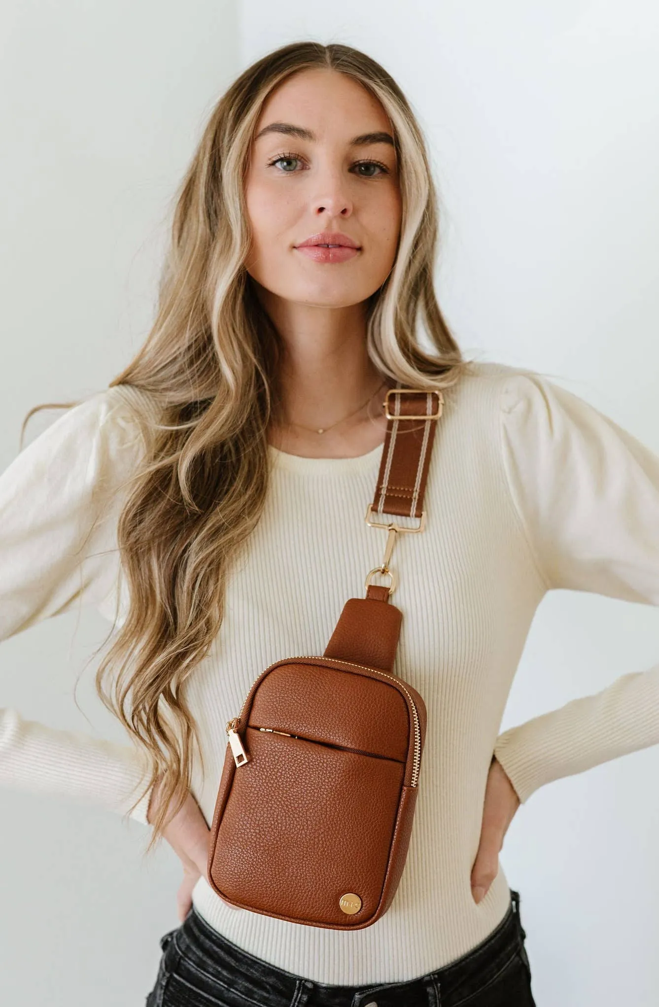 Bridget Sling Belt Bag: Camel