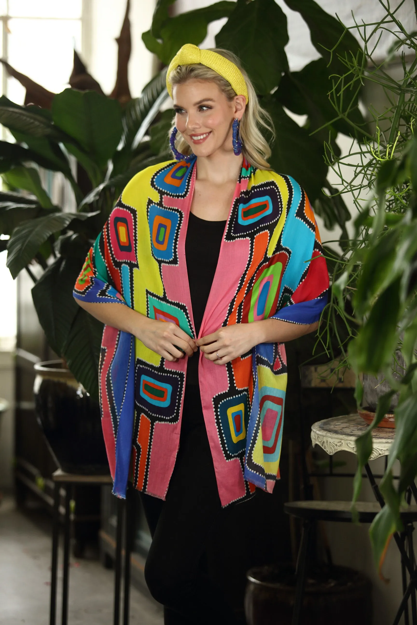 Bright Geos Cotton Modal Scarf