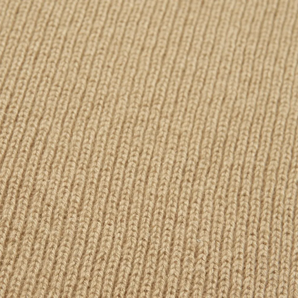 Camel Ribbed Cashmere Scarf