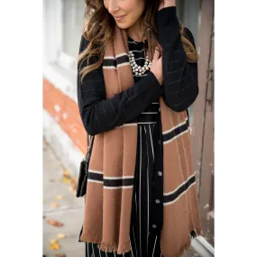 Camel Striped Scarf