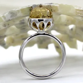 Carved Delicate Citrine Fine Ring