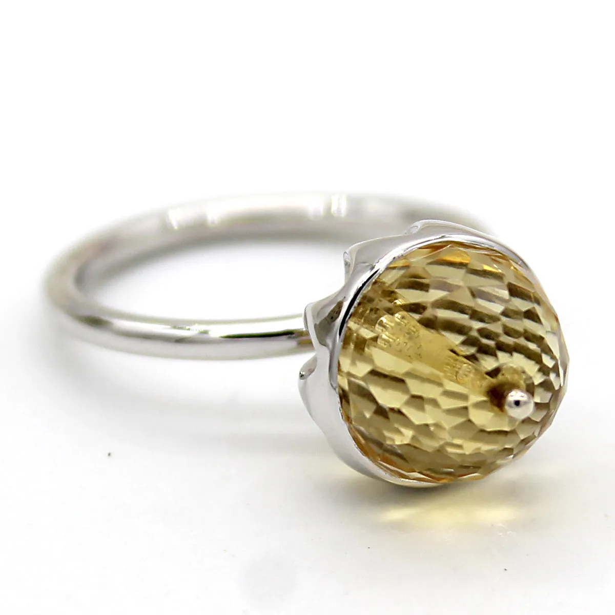 Carved Delicate Citrine Fine Ring