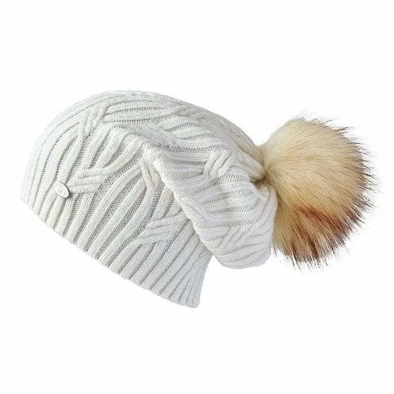 Cashmere Women Knitted Pompom Beanies Winter Hats