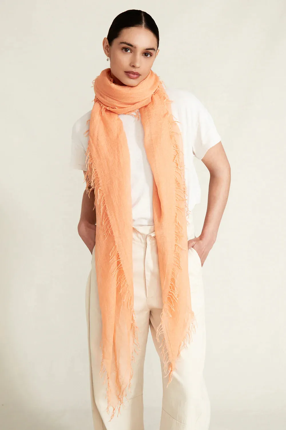 Chan Luu- Cashmere & Silk Scarf- Pumpkin