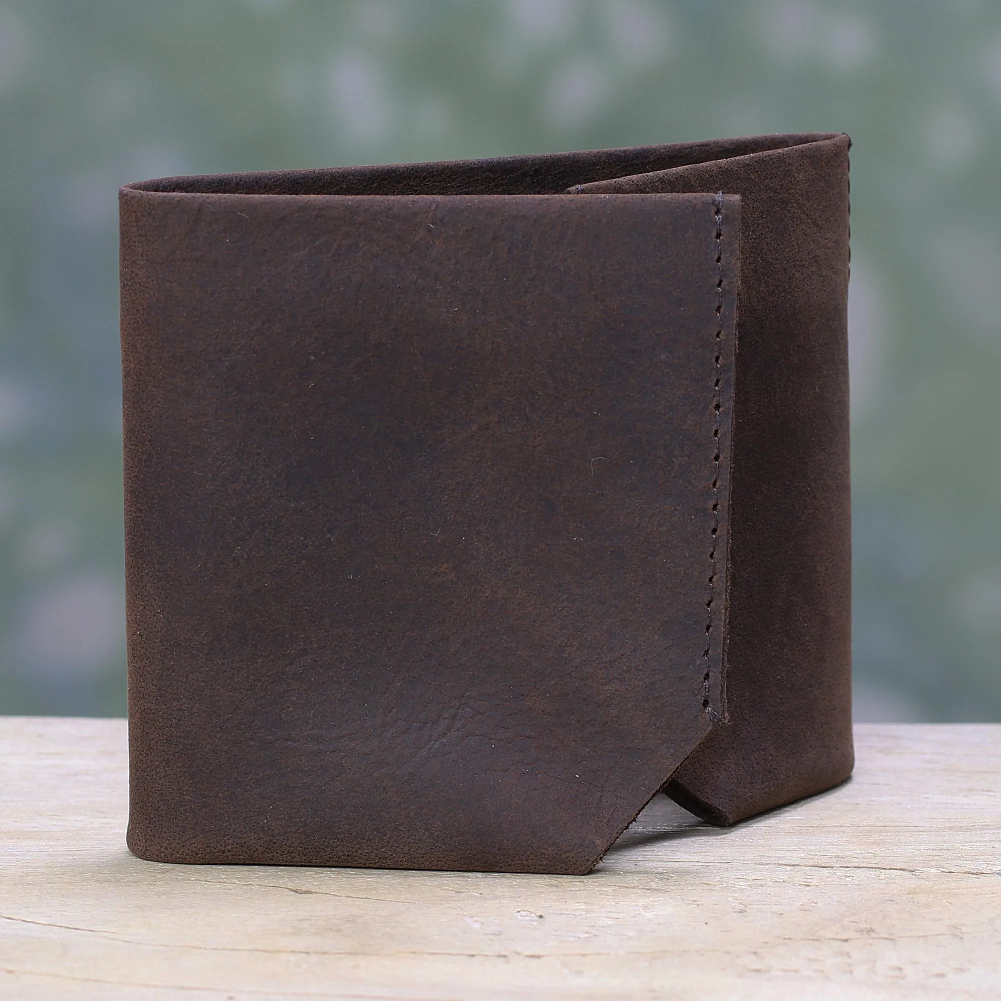 Chestnut Trifold Handcrafted Trifold Chestnut Brown Men's Leather Wallet