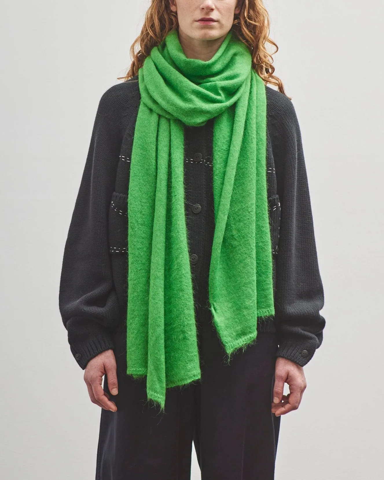 Cordera Alpaca & Suri Scarf, Bright Green