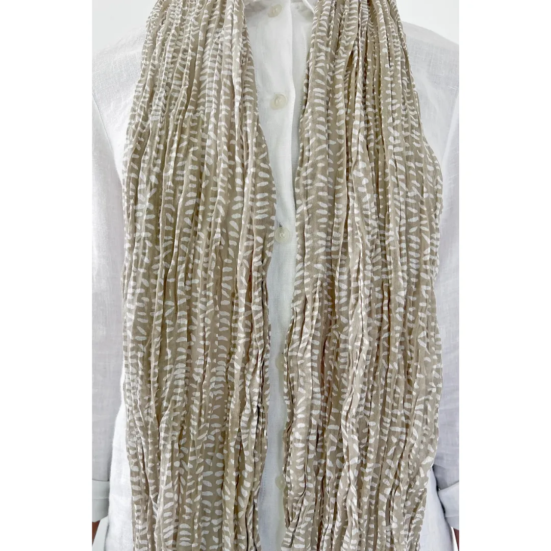 Cotton Scarf: Beige Stitch