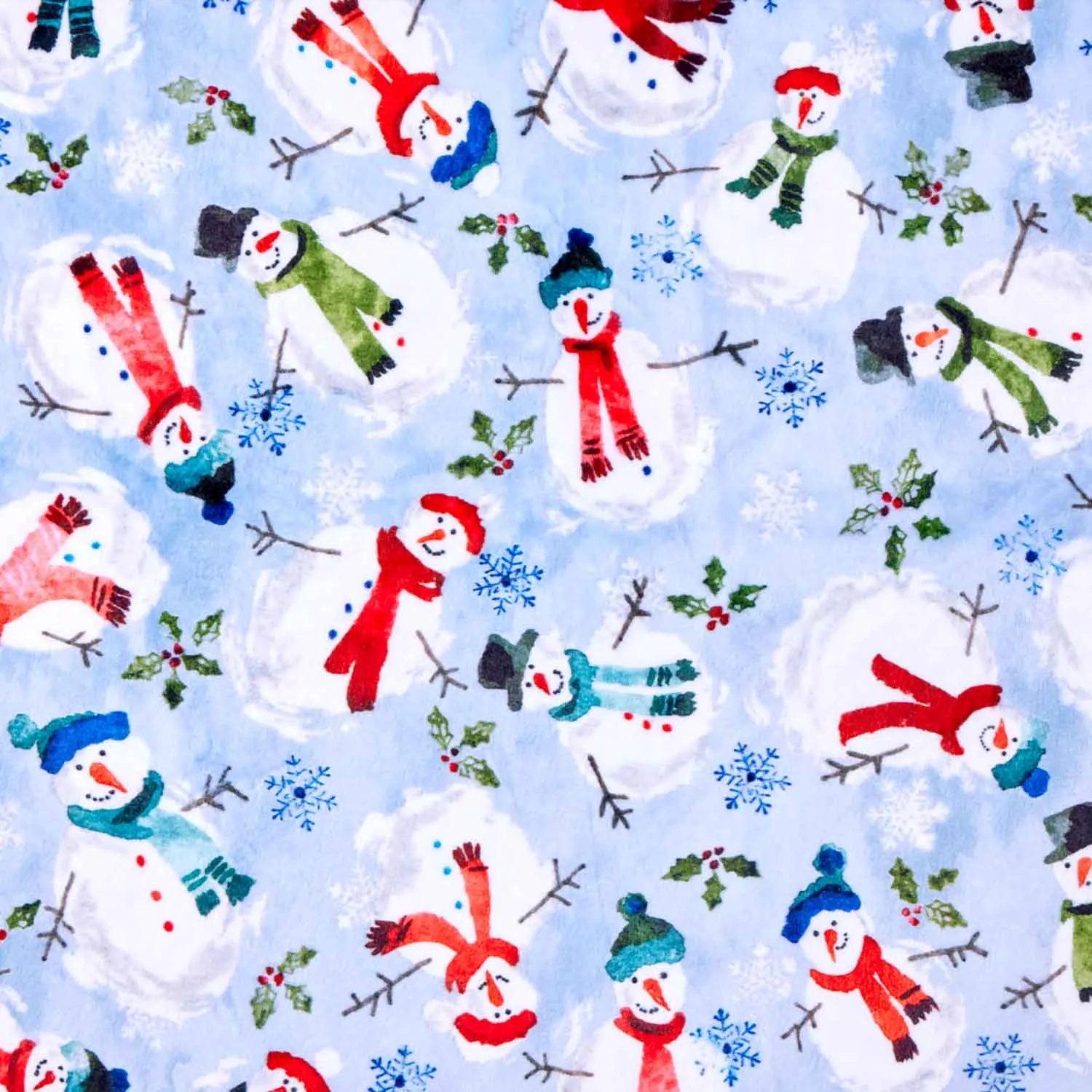 Cuddle® Prints - Frosty Snowmen Snow Digitally Printed Yardage