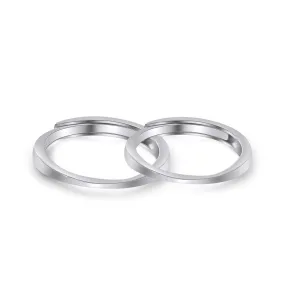 Delicate Thinning Slim Silver Couple Ring for Women