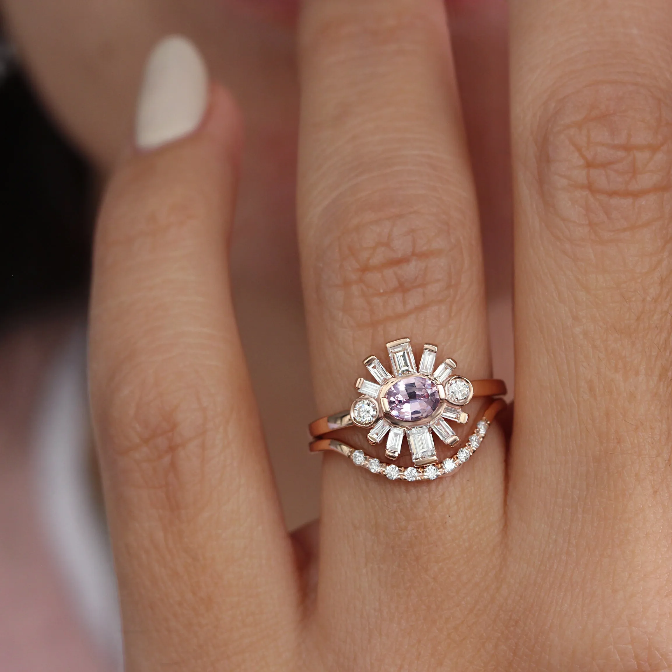 Delicate U Curve Diamond Ring ♥