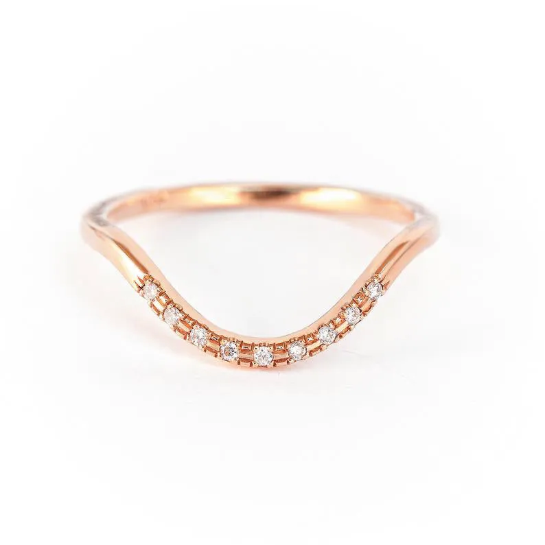 Delicate U Curve Diamond Ring ♥