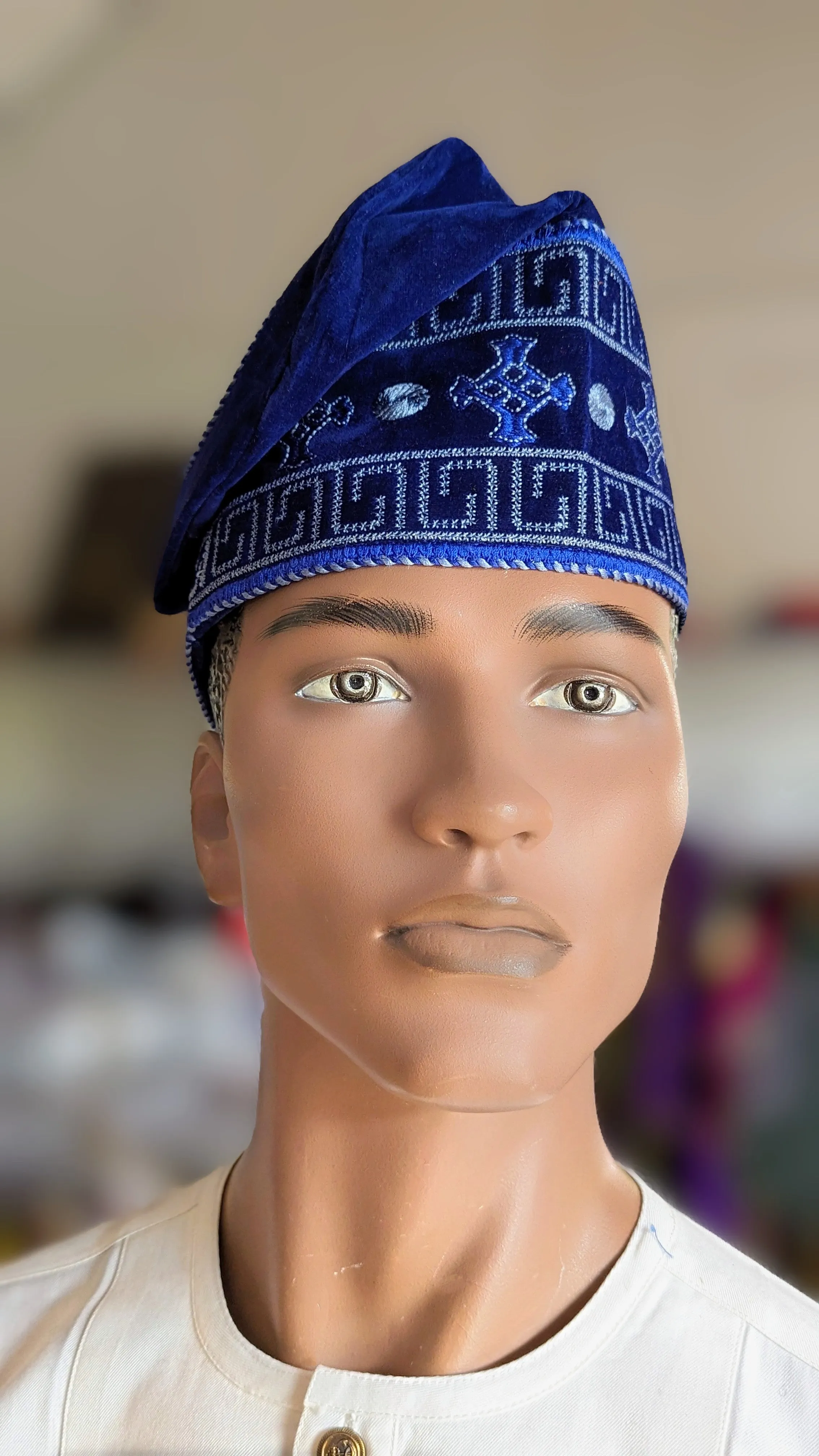 Dupsie's Adeoba Velvet African Kufi Cap Hat DPHBPB49