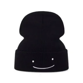 Embroidered Smiley Knitted Beanie