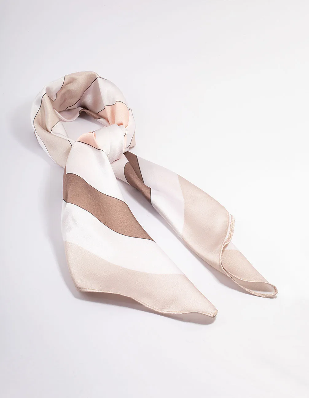 Fabric Neutral Striped Scarf