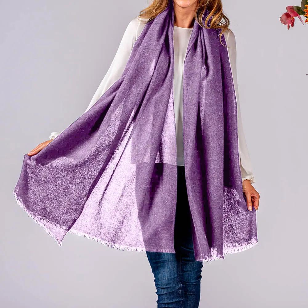 Faded Heather Gossamer Cashmere Shawl