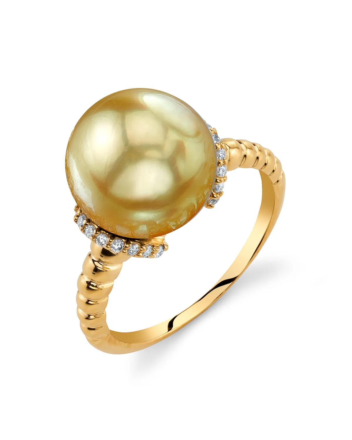 Golden South Sea Pearl & Diamond Emerge Ring