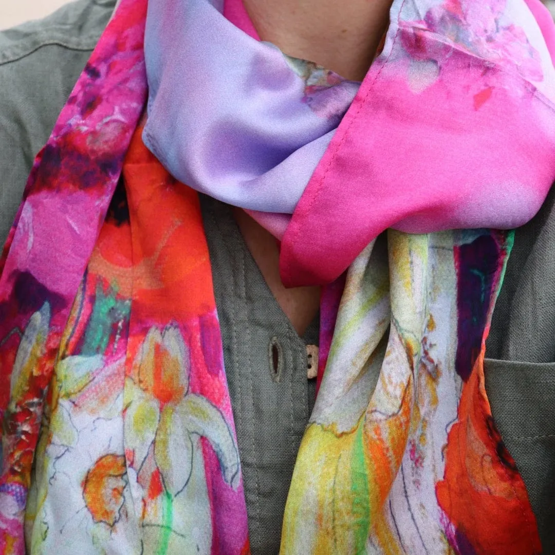 Happy Flower Spirits Silk Scarf