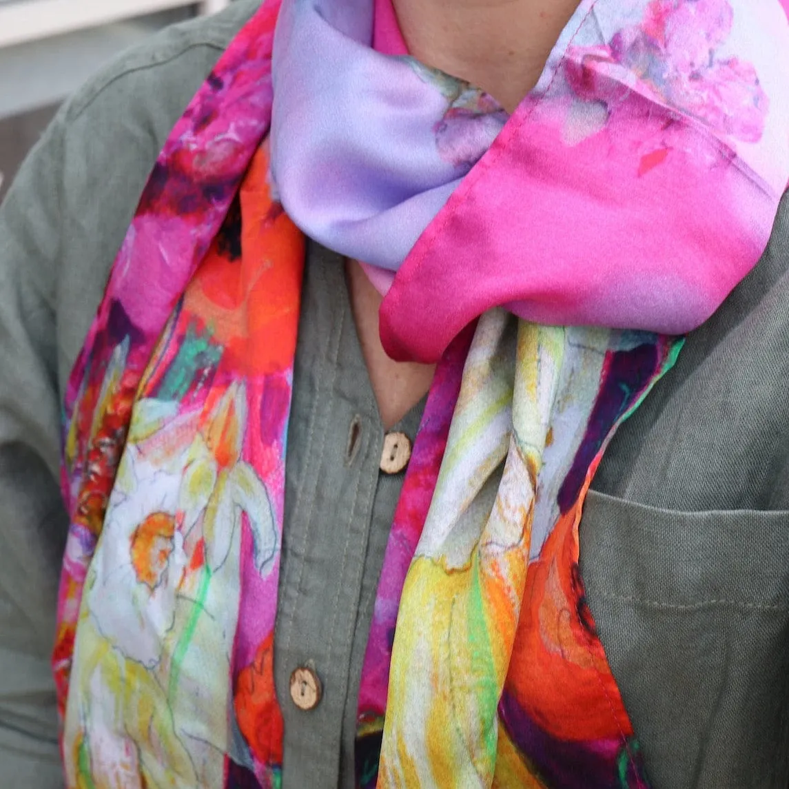 Happy Flower Spirits Silk Scarf