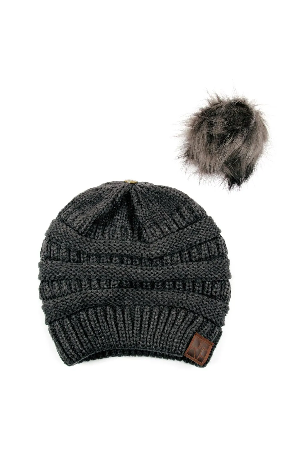 Knitted Pom Pom Beanie