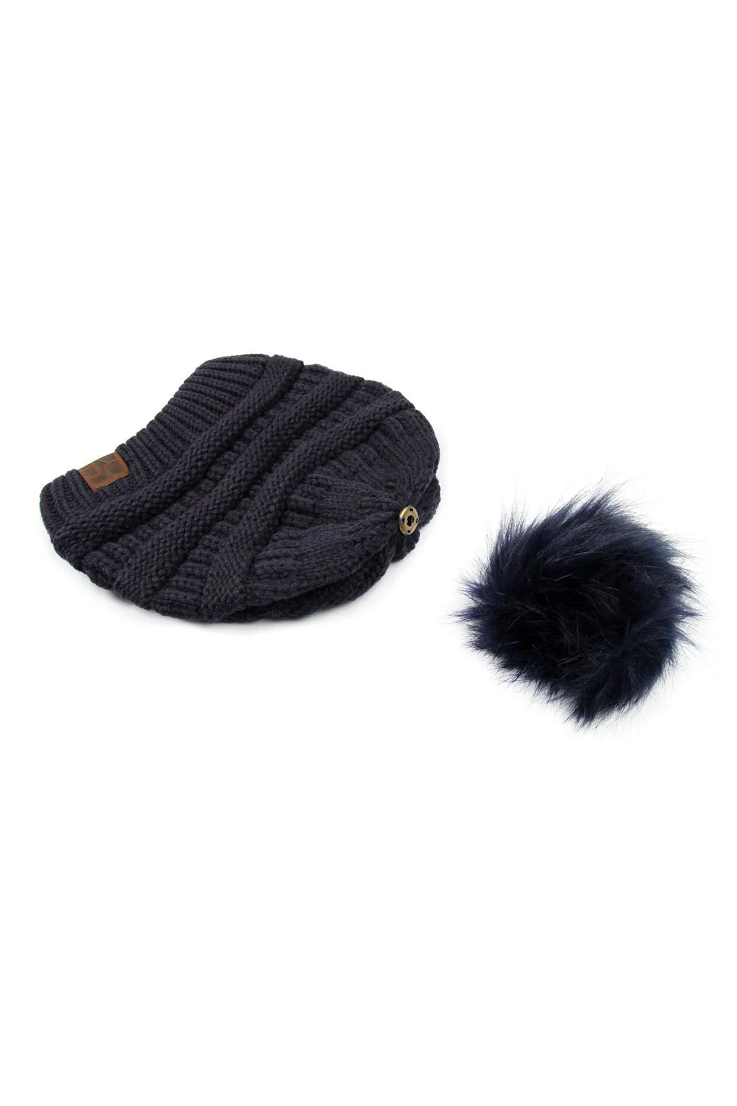 Knitted Pom Pom Beanie