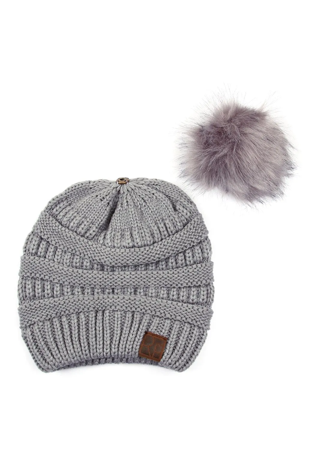 Knitted Pom Pom Beanie