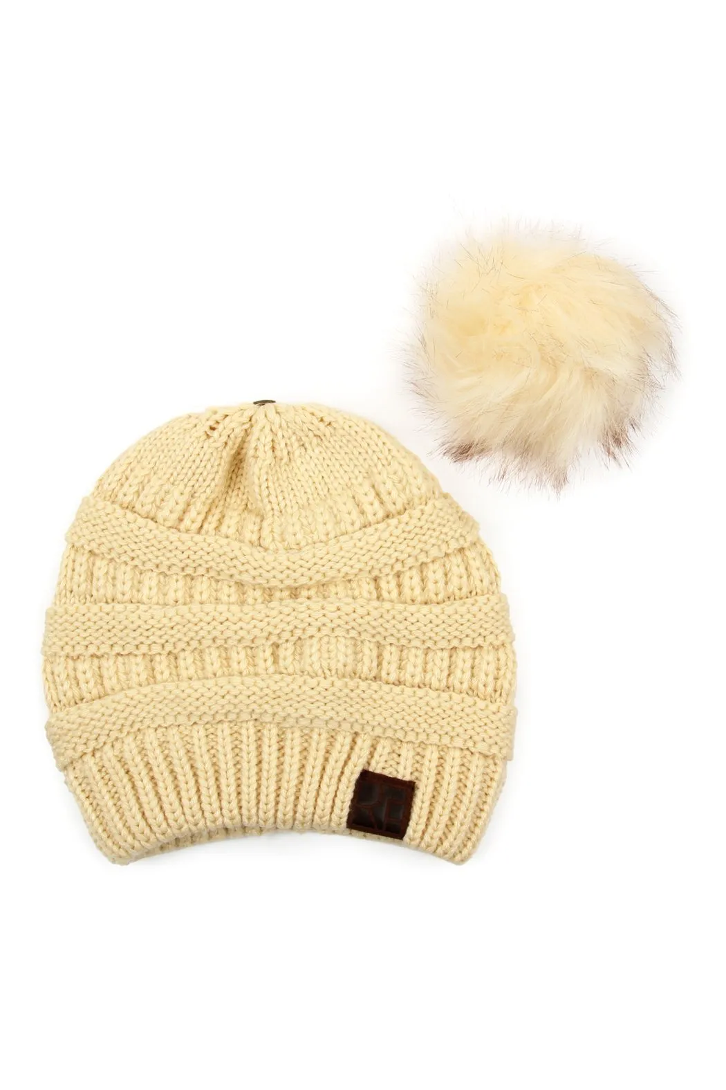 Knitted Pom Pom Beanie