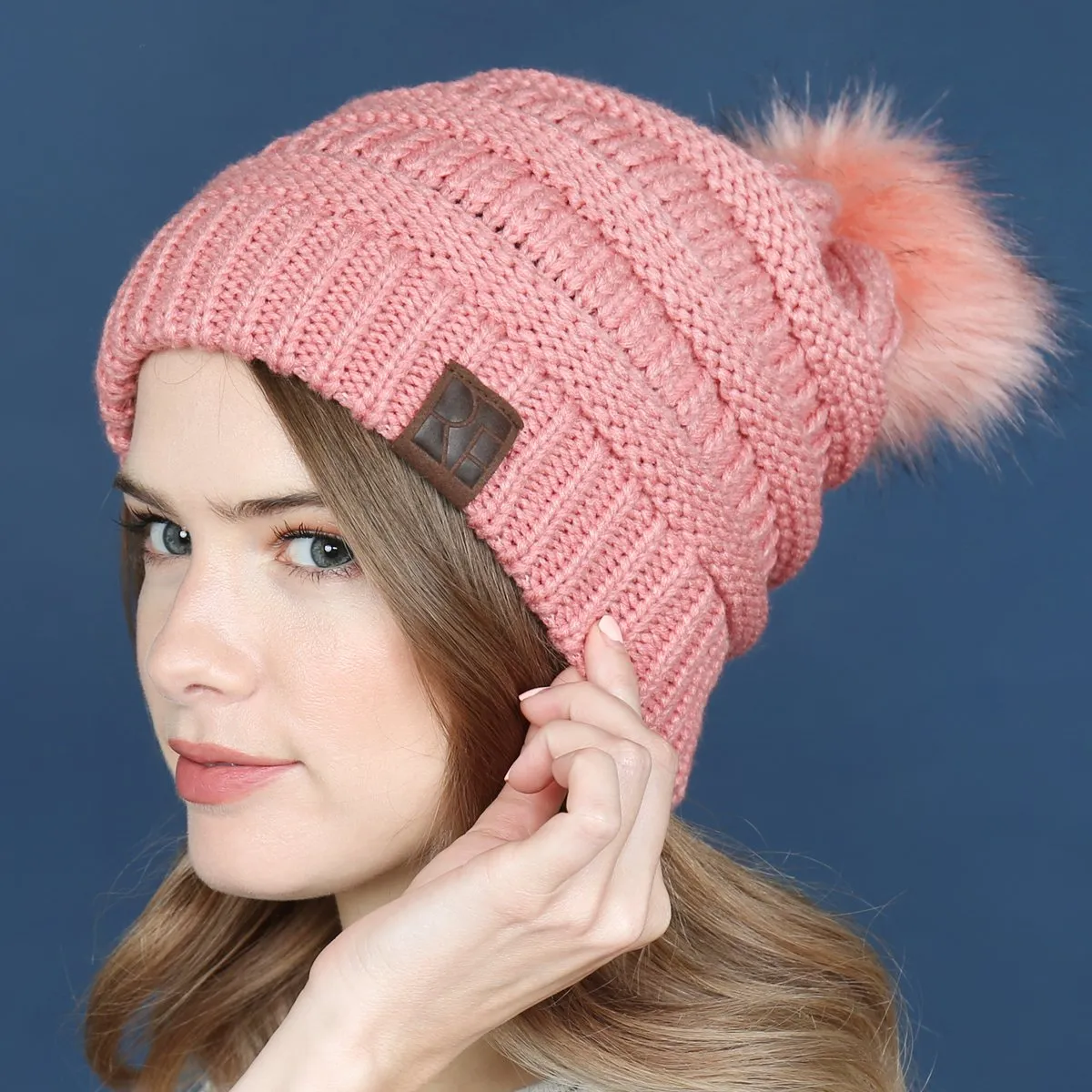 Knitted Pom Pom Beanie