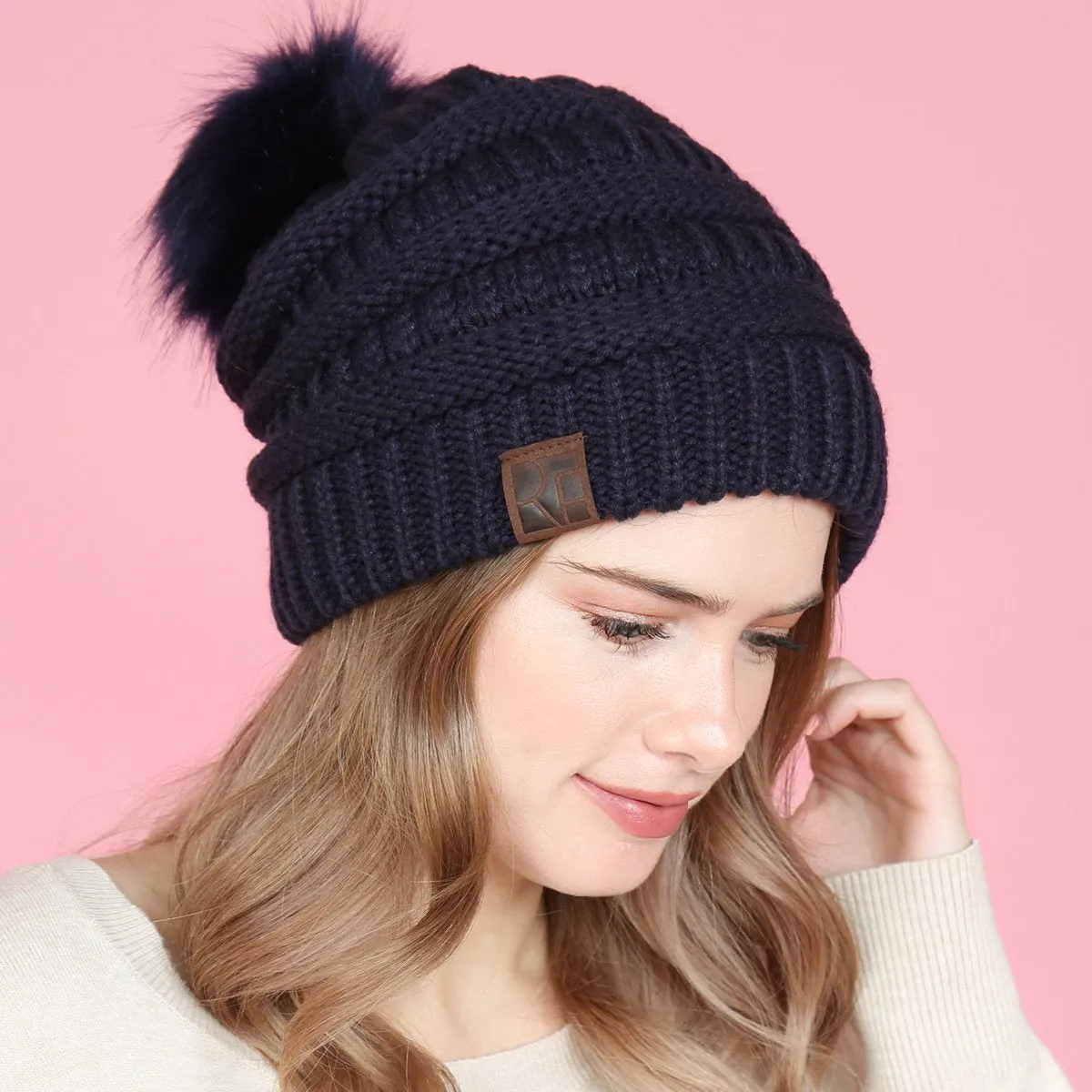 Knitted Pom Pom Beanie