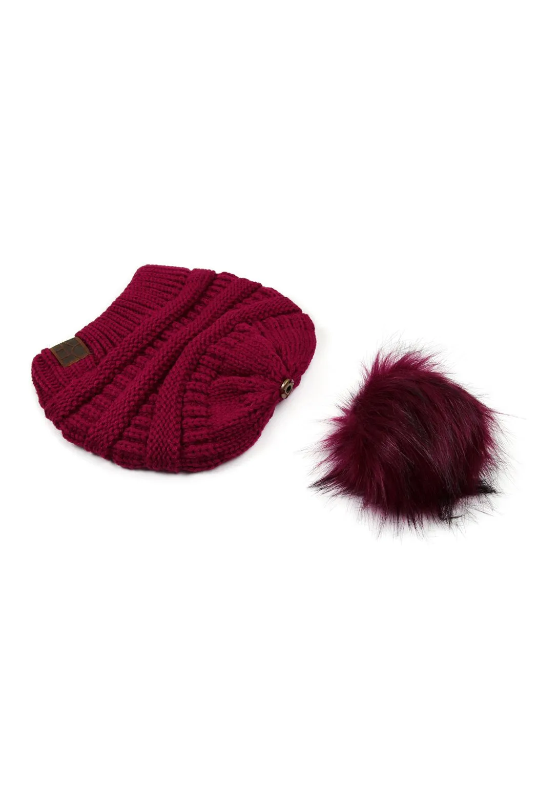 Knitted Pom Pom Beanie