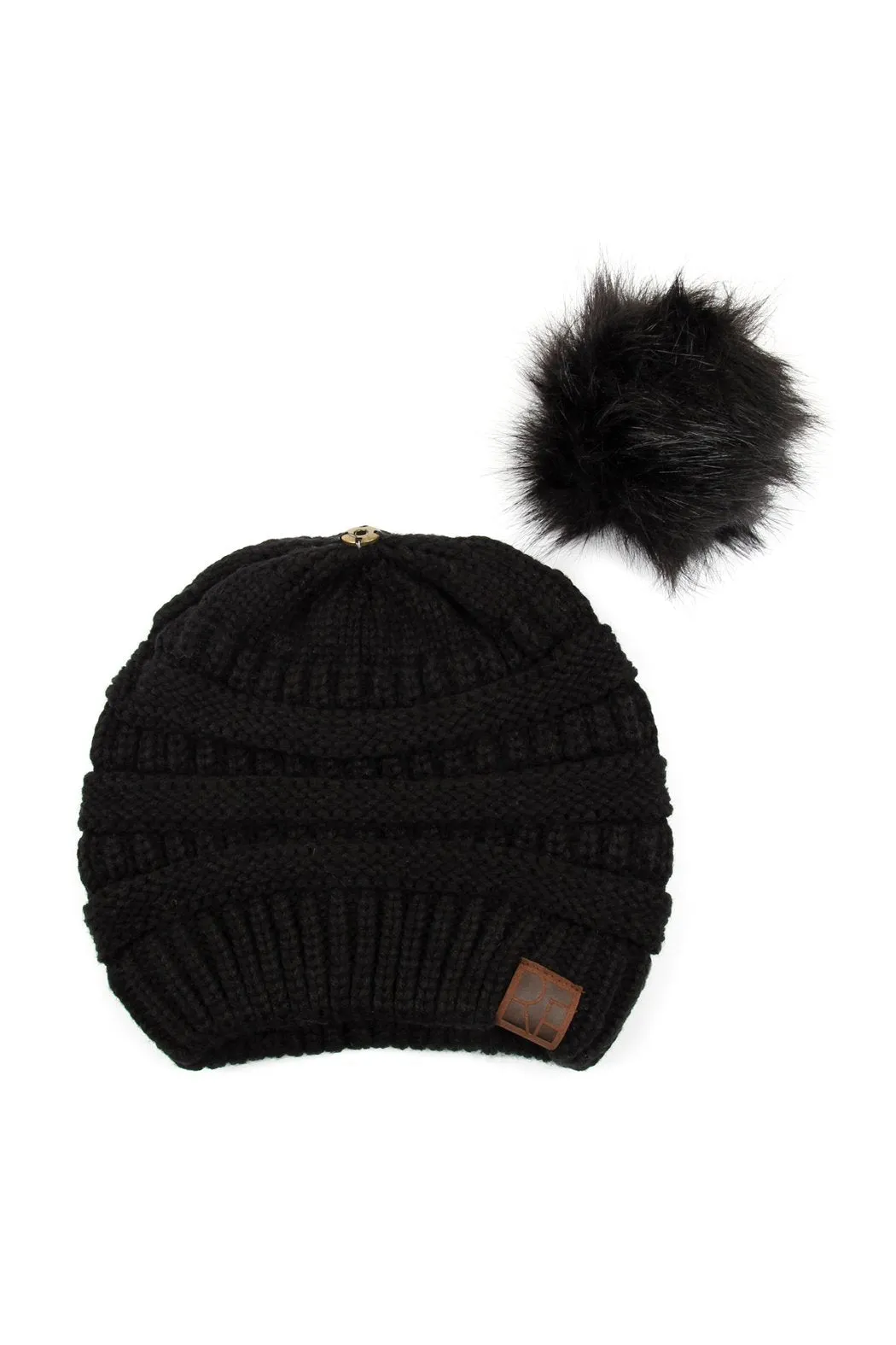 Knitted Pom Pom Beanie