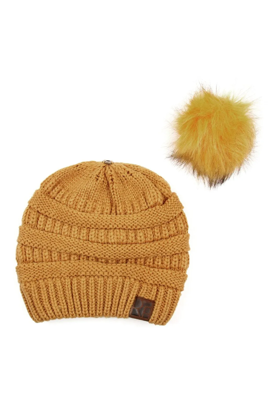 Knitted Pom Pom Beanie