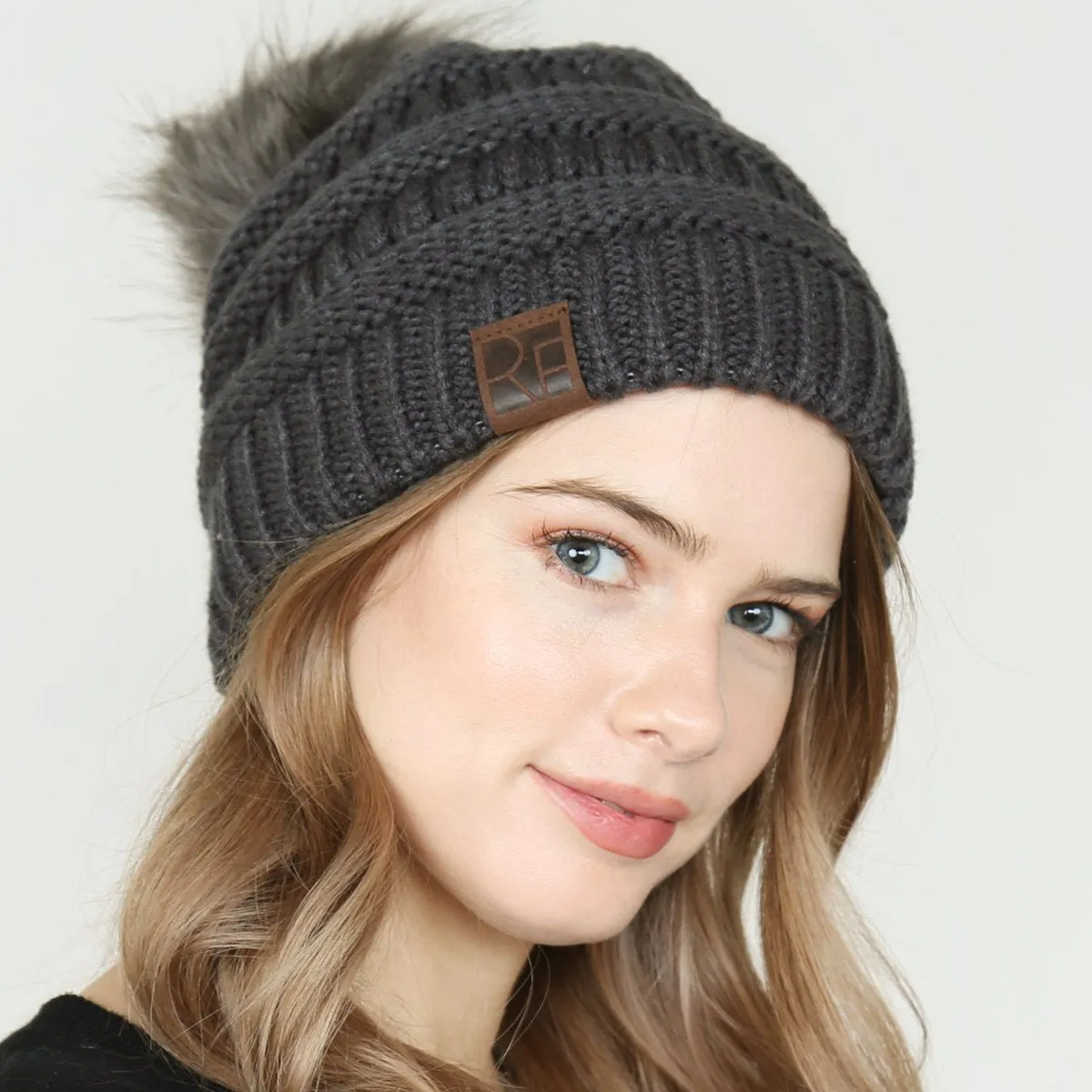 Knitted Pom Pom Beanie