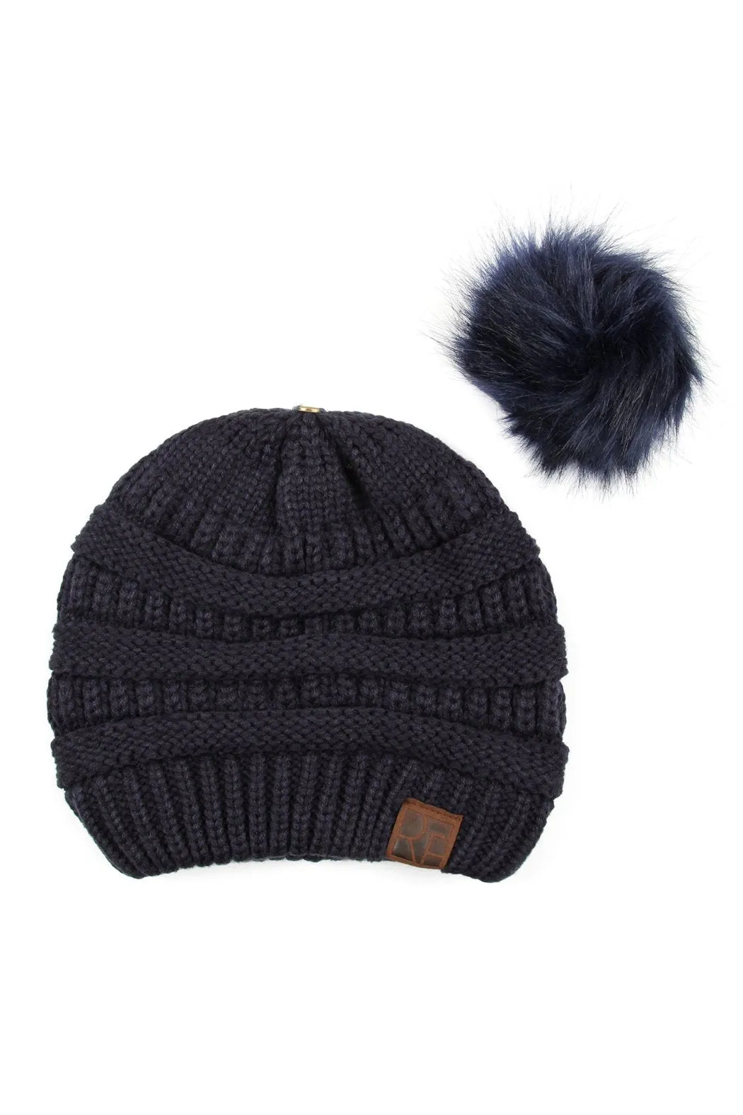 Knitted Pom Pom Beanie