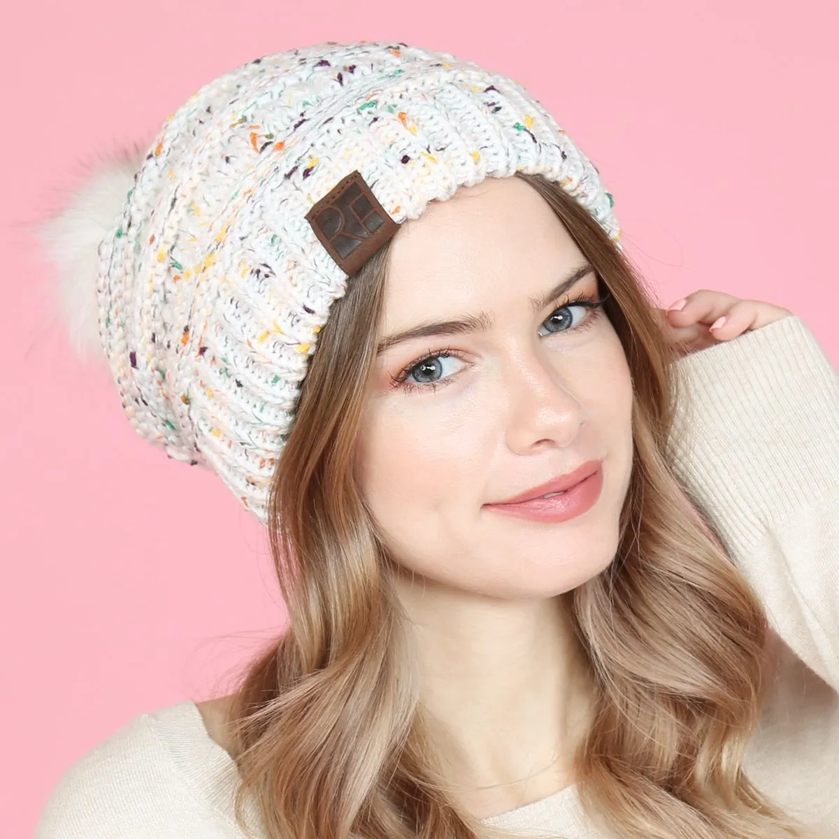 Knitted Pom Pom Beanie