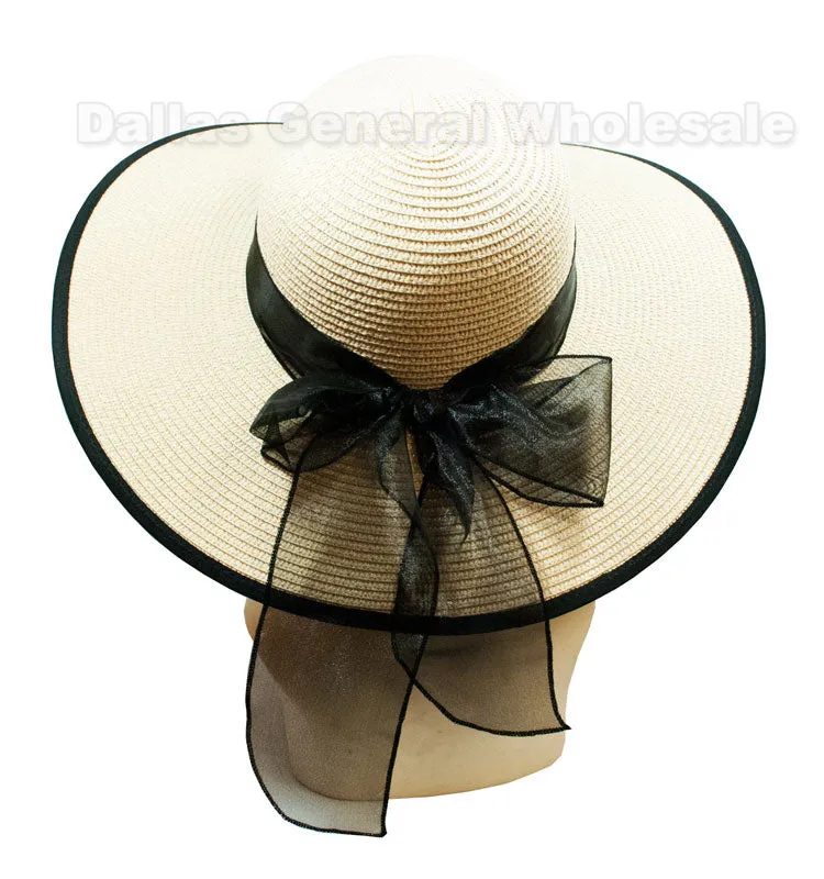 Ladies Fashion Floppy Beach Straw Hats Wholesale