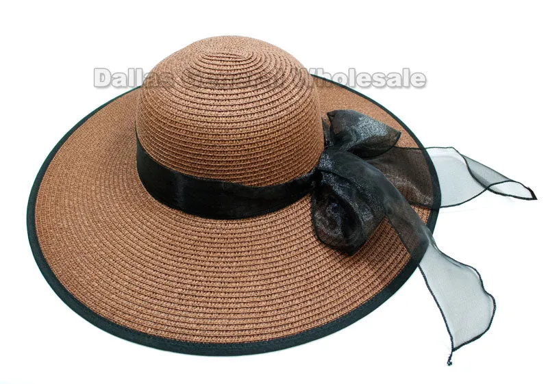 Ladies Fashion Floppy Beach Straw Hats Wholesale