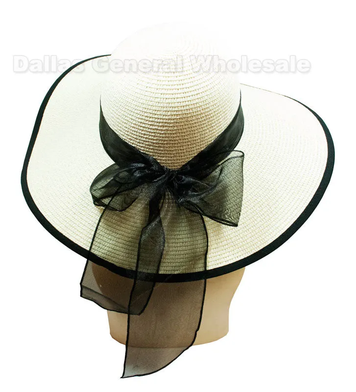 Ladies Fashion Floppy Beach Straw Hats Wholesale