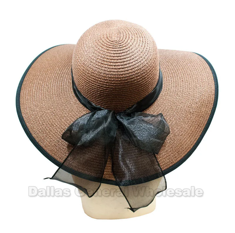 Ladies Fashion Floppy Beach Straw Hats Wholesale