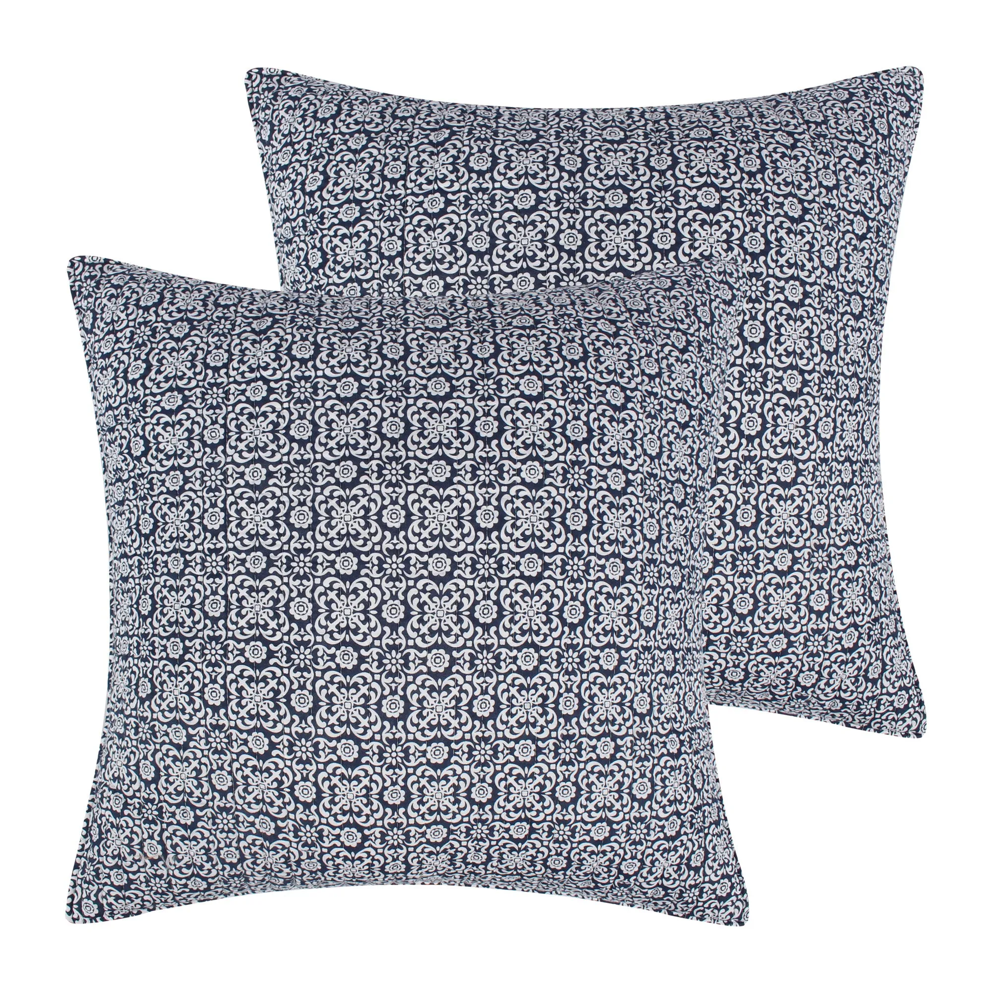 Magnolia Navy Euro Sham Set of 2